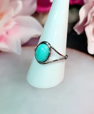 Anillo Plata Turquesa Ovalada