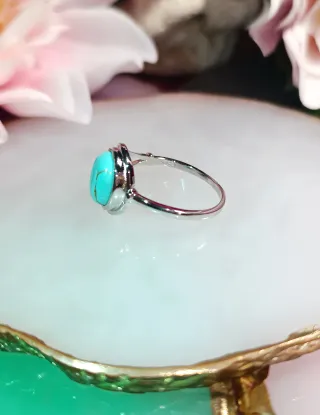 Anillo Plata Turquesa Ovalada