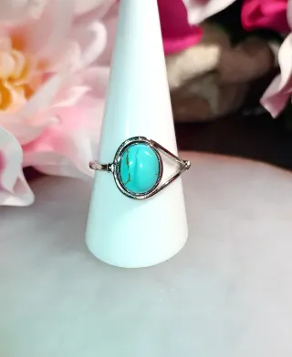 Anillo Plata Turquesa Ovalada