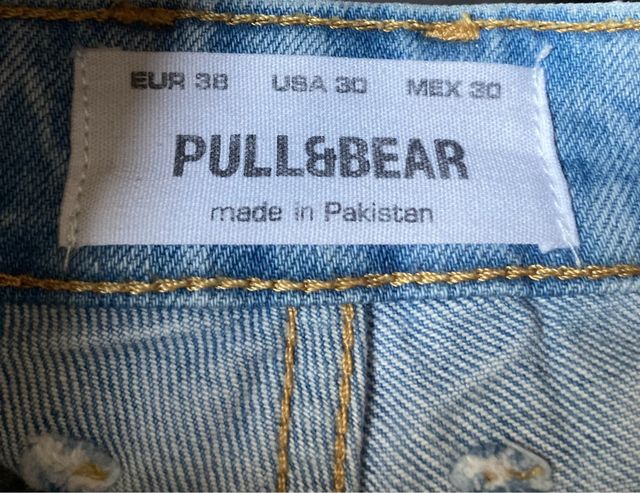 Pantalón Cargo Vaquero Pull&Bear Azul