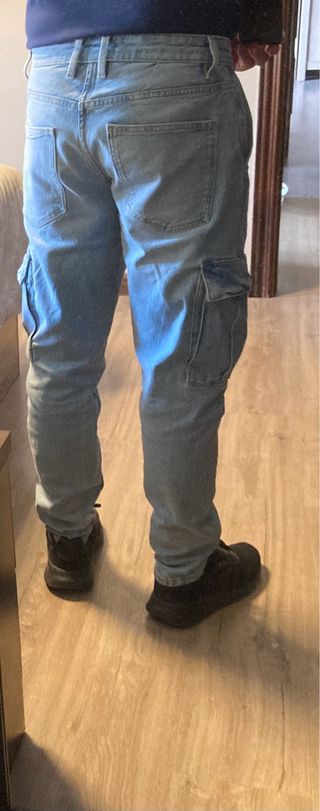 Pantalón Cargo Vaquero Pull&Bear Azul