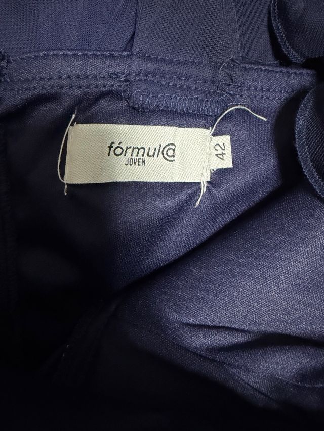 Vestido azul de fiesta un hombro