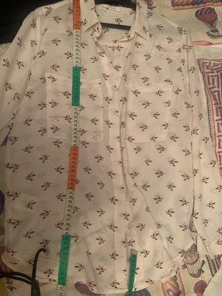 Camisa Promod T. 36 Estampado Pájaritas