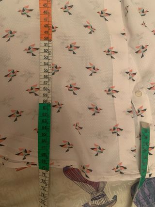 Camisa Promod T. 36 Estampado Pájaritas