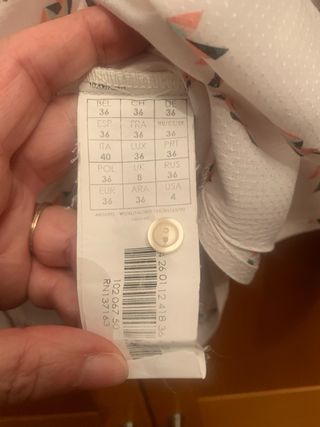 Camisa Promod T. 36 Estampado Pájaritas