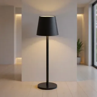 Lampada da tavolo senza fili nera impermeabile