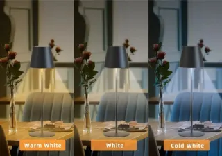 Lampada da tavolo senza fili nera impermeabile