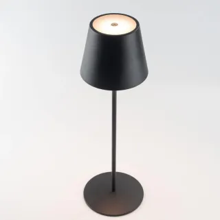 Lampada da tavolo senza fili nera impermeabile