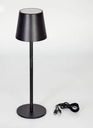 Lampada da tavolo senza fili nera impermeabile