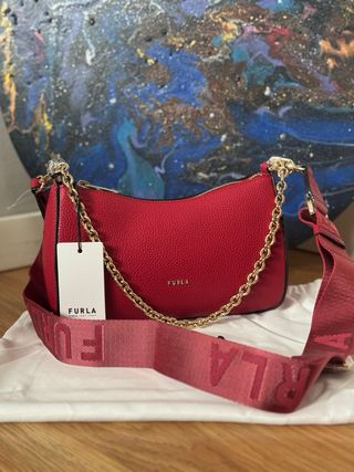 Bolso Furla Rojo y Dorado