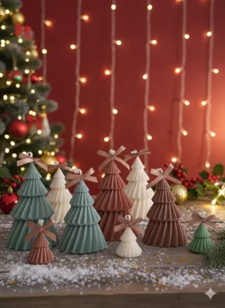 Velas árbol Navidad artesanales (unidad)