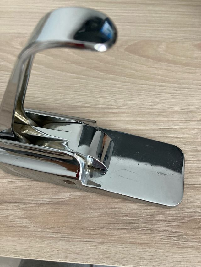 Grapadora de metal cromado, sin grapas, 14x5