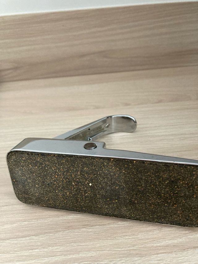 Grapadora de metal cromado, sin grapas, 14x5