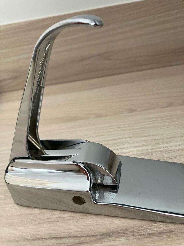 Grapadora de metal cromado, sin grapas, 14x5