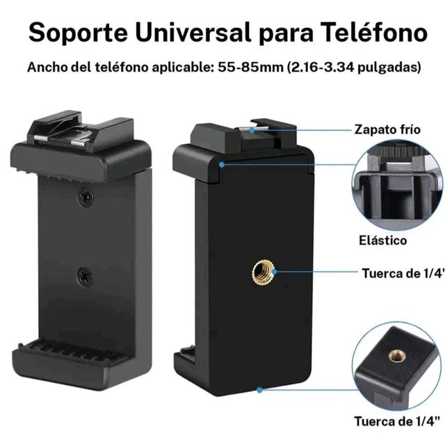 Kit Vlog Micrófono Luz LED Trípode Móvil