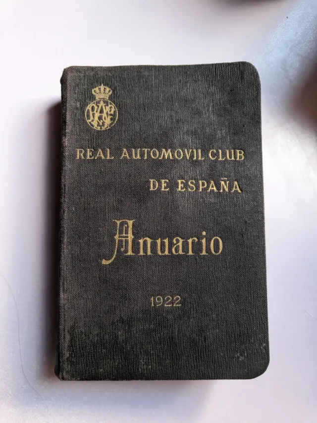 Anuario 1922 Real Automóvil Club de España