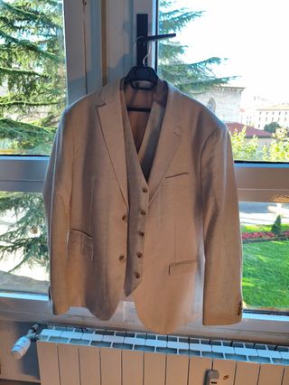 Traje HM Slim Fit Lino Algodón Talla 56/54