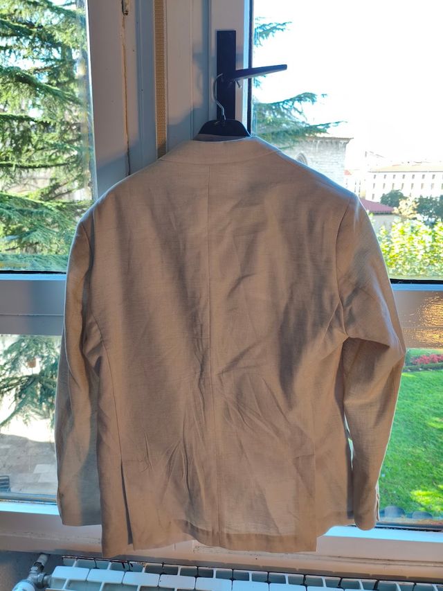 Traje HM Slim Fit Lino Algodón Talla 56/54