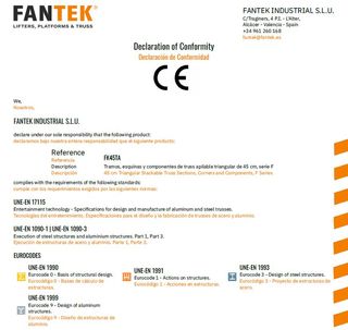 Truss Fantek ERP45 - tramos 2m