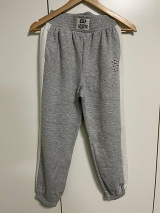 Pantalón Chándal Mujer Gris y Blanco