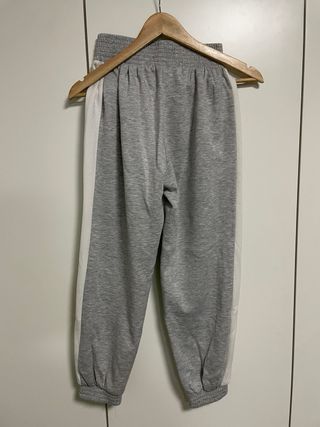 Pantalón Chándal Mujer Gris y Blanco