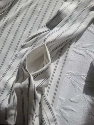 Chaqueta americana rayas blanco roto y negro