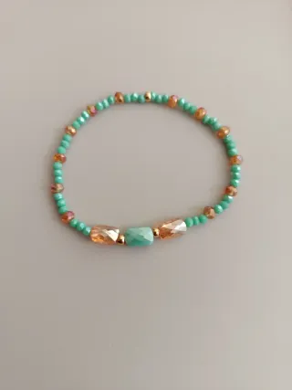 Pulsera de cristales y acero inoxidable