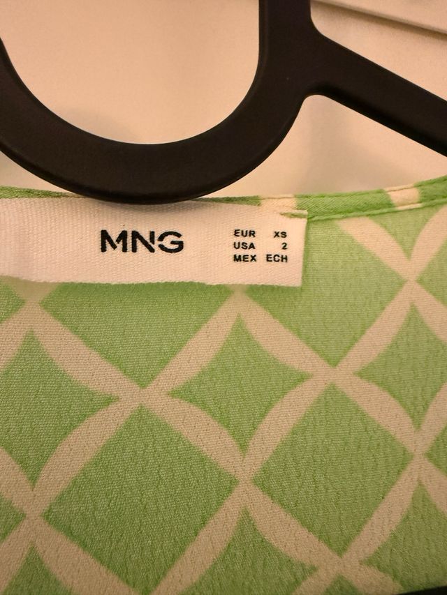 Vestido verde estampado Mango