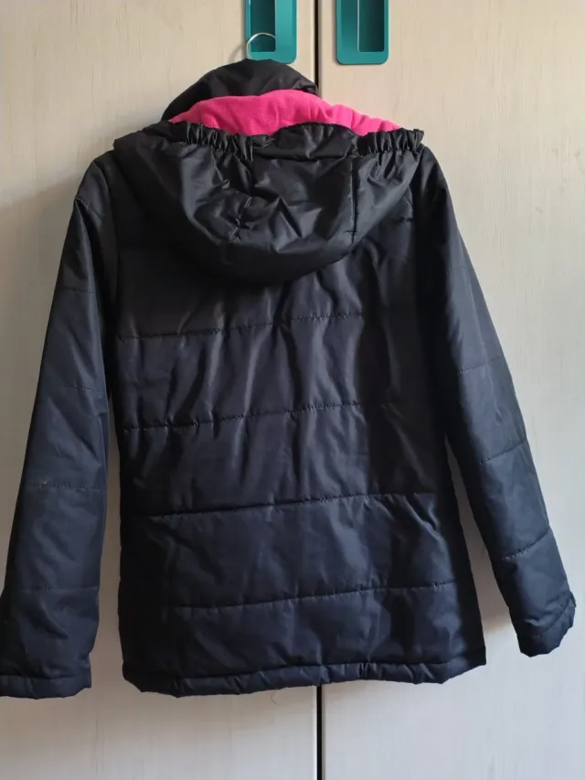 Chaqueta niña negra y rosa