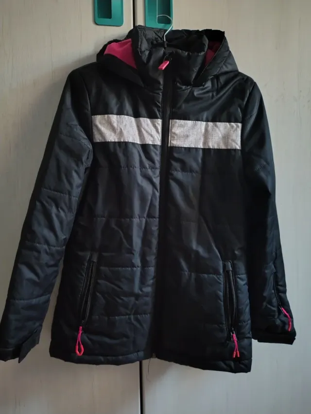 Chaqueta niña negra y rosa