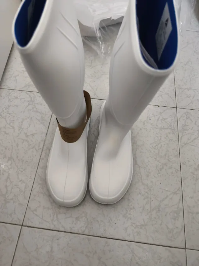 Botas de Agua Seguridad Blancas y Azules