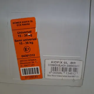 Silla Coche Romer Britax Kidfix SL Negra