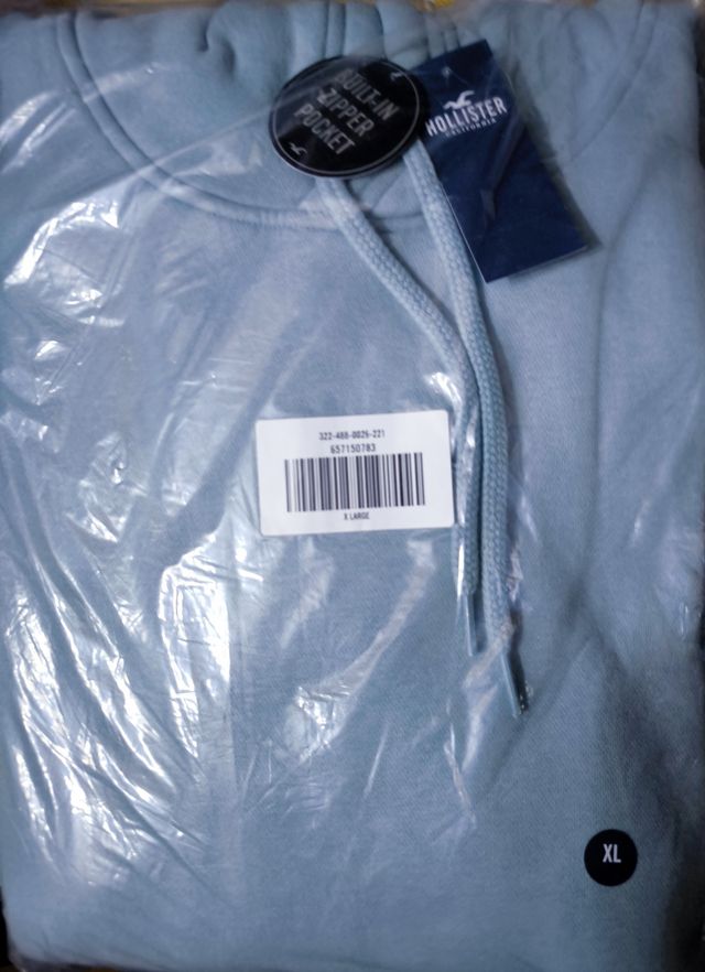 Sudadera capucha Hollister XL Color Pizarra