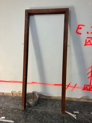 Puerta madera con cristal 72x203