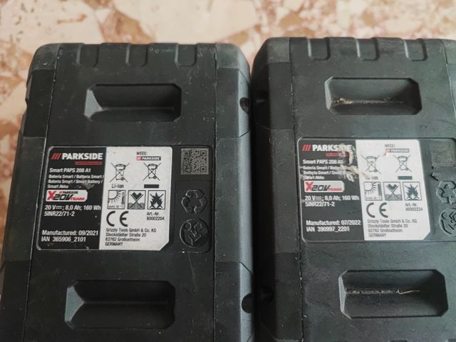 2 Baterías Parkside Inteligentes 8Ah Bluetooth