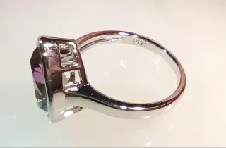 Anillo Plata Topacio Místico Gota