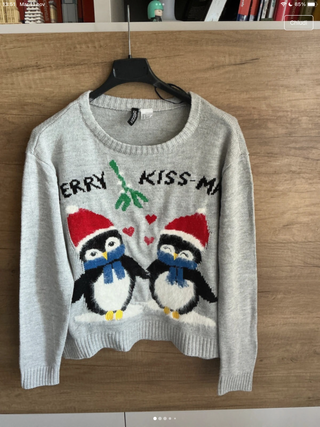 Maglione H&M con pinguini natalizi S