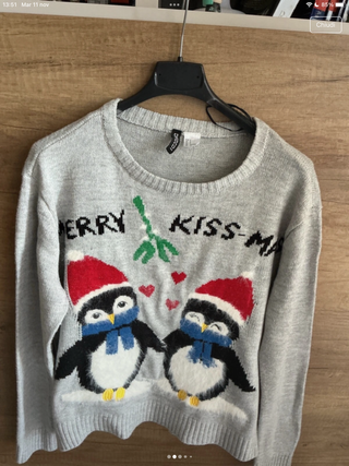 Maglione H&M con pinguini natalizi S