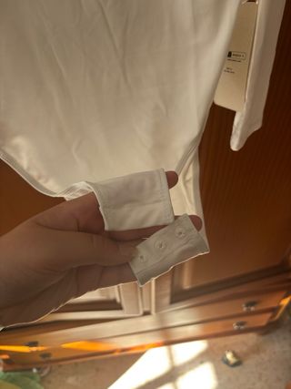 Body SHEIN BASICS manga larga blanco