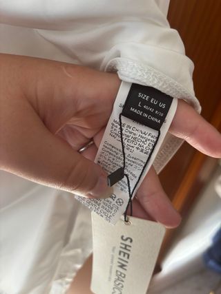 Body SHEIN BASICS manga larga blanco