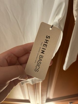 Body SHEIN BASICS manga larga blanco