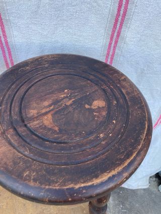 Pareja Taburetes Ordeño Madera Rústicos