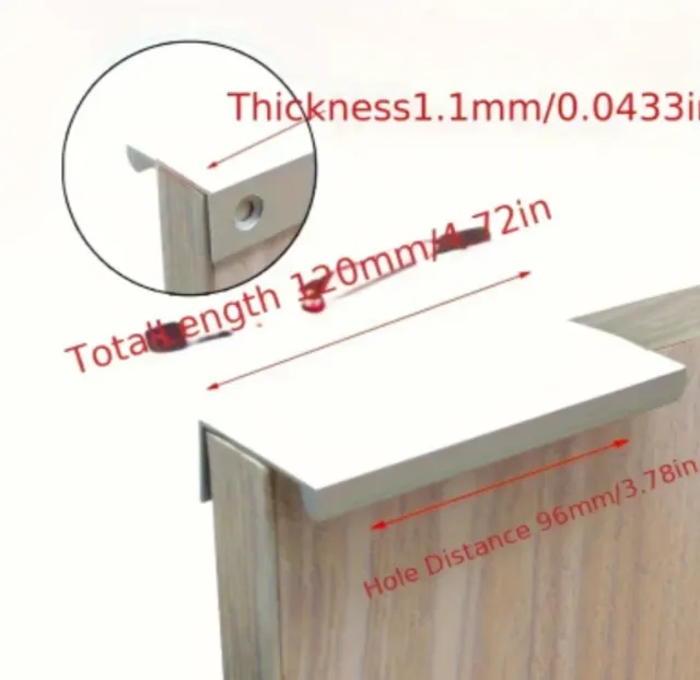 2 tiradores de aluminio para cajones. 120mm