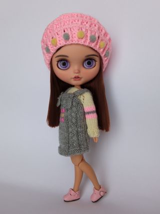 Conjunto gorrito, jersey y peto tricolor - Blythe