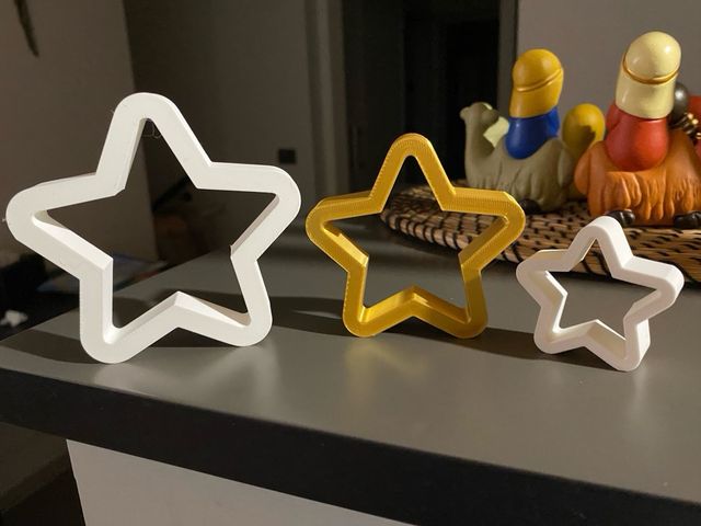 Set 3 Stelle Decorative Bianche