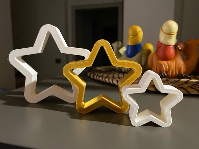 Set 3 Stelle Decorative Bianche