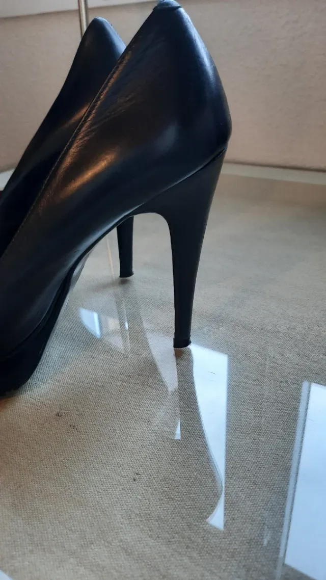 Zapatos Negros Tacón Alto NICOLAS Peep Toe