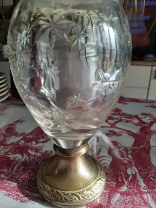 Caraffa vintage Buton vetro e metallo
