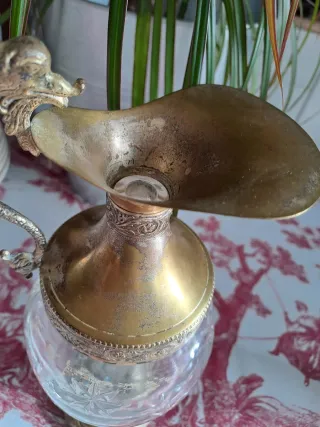 Caraffa vintage Buton vetro e metallo