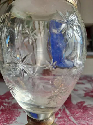 Caraffa vintage Buton vetro e metallo